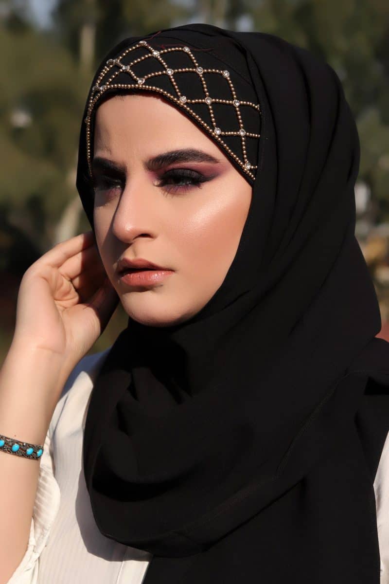 Black Luxury hijab scarf