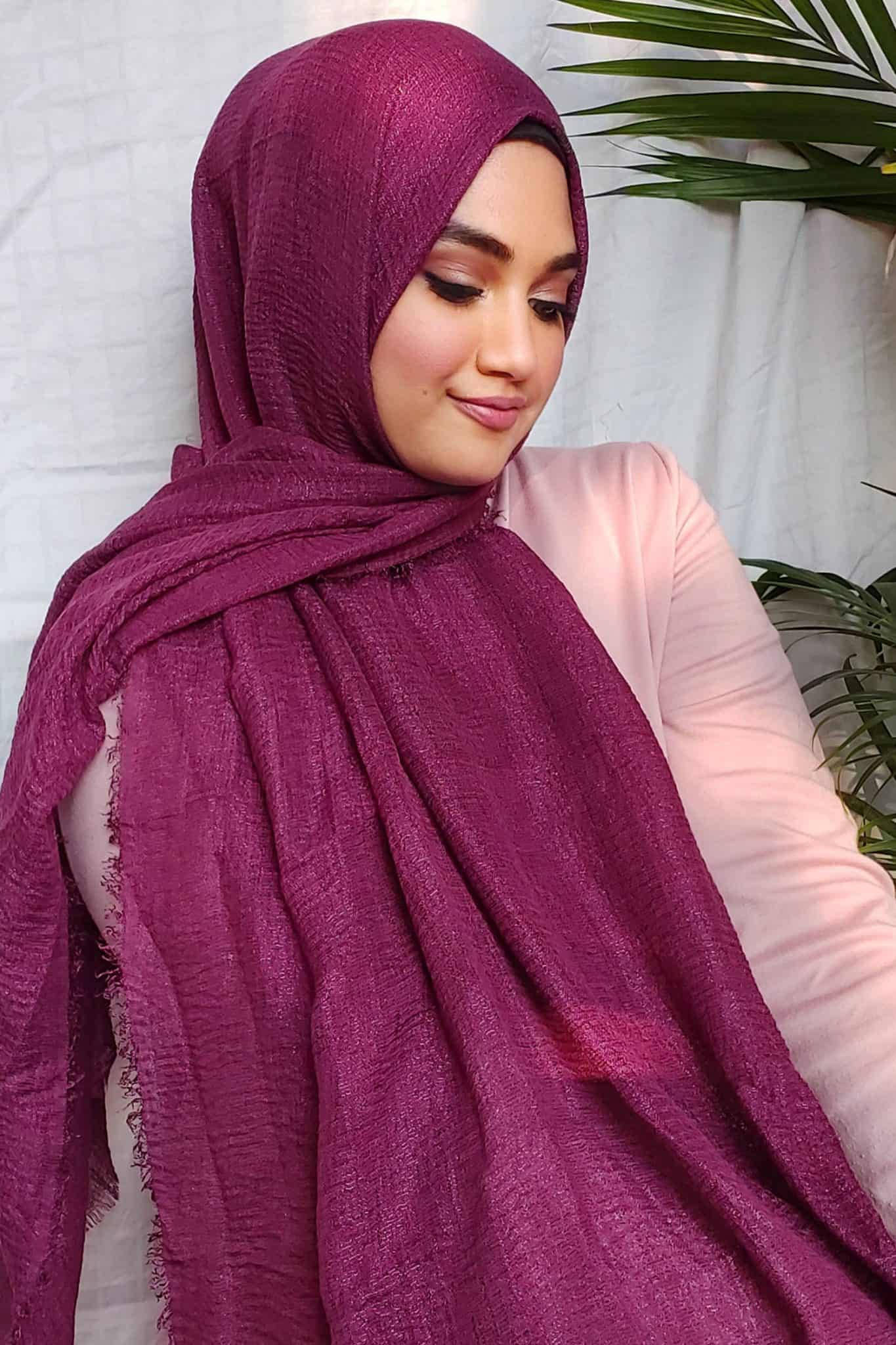 Raisin Shimmer Premium Cotton Hijab That Adorbs Hijab 3383