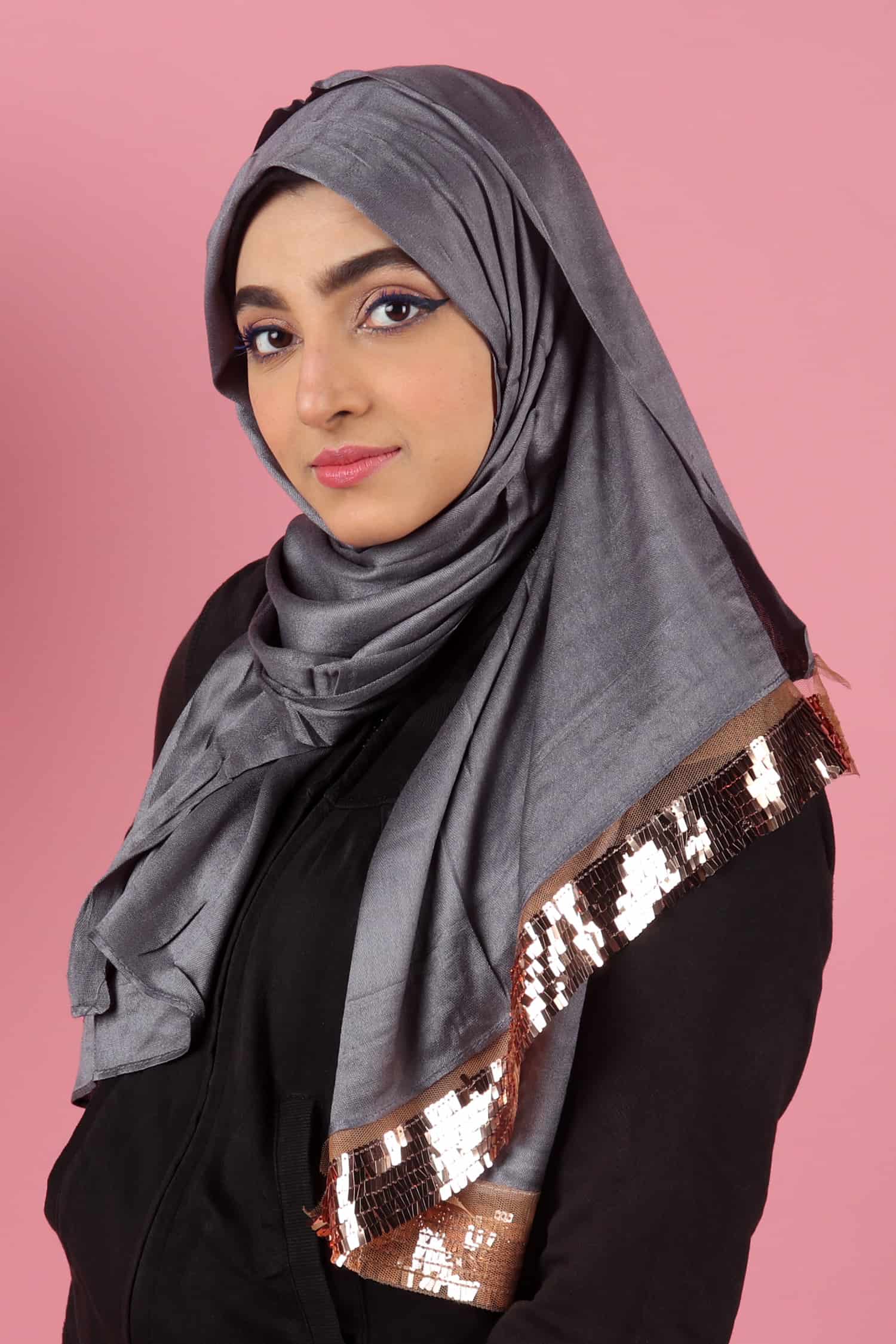 Stone Bordered Sequins Hijab That Adorbs Hijab