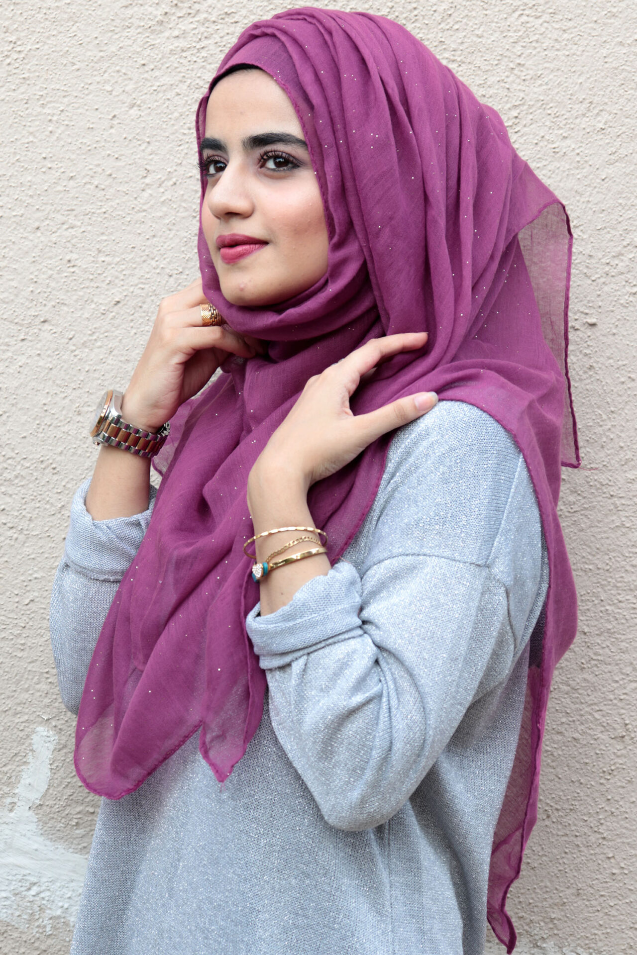 Purple Glitter Viscose Hijab | That Adorbs Hijab