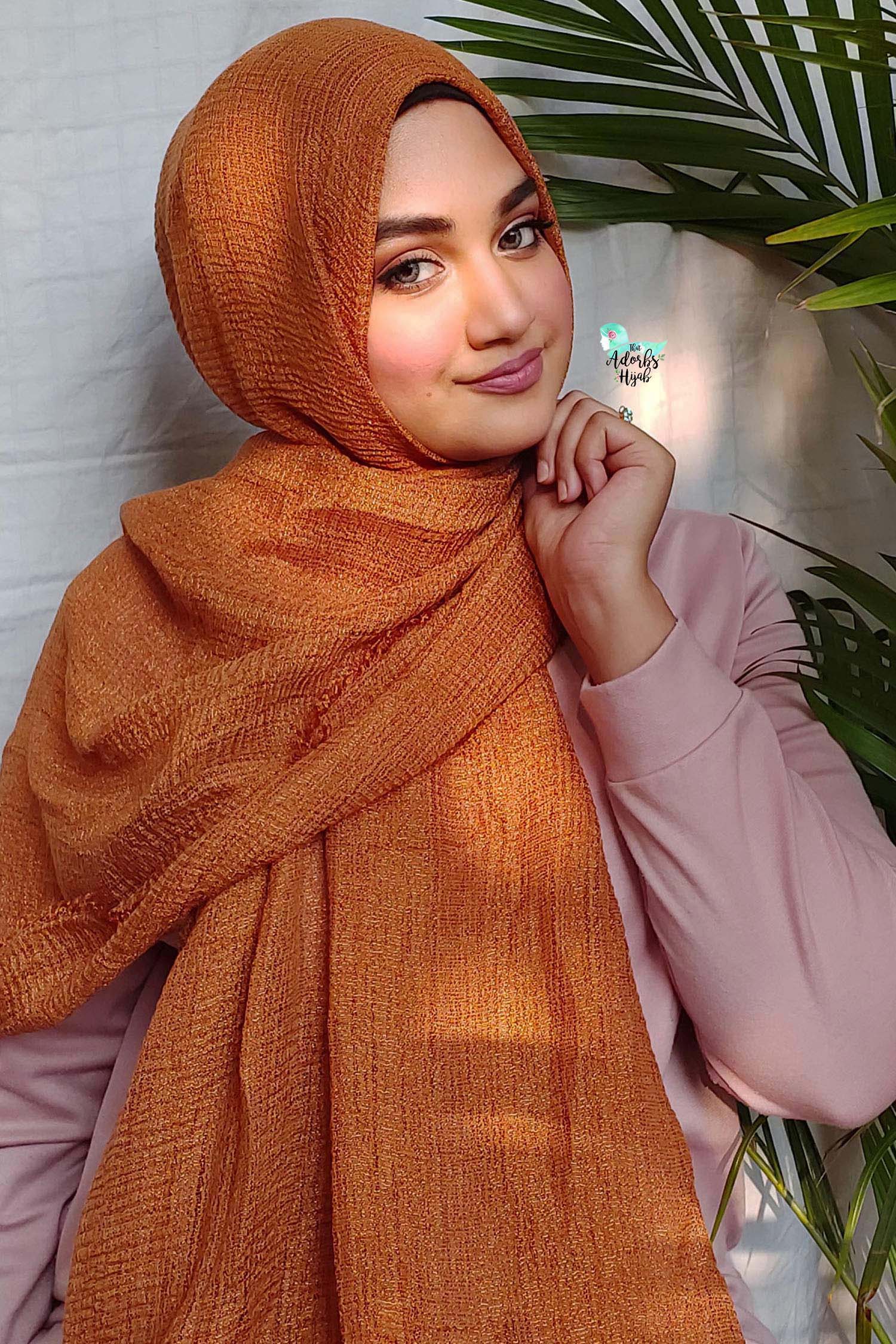 Ginger Shimmer Cotton Hijab That Adorbs Hijab