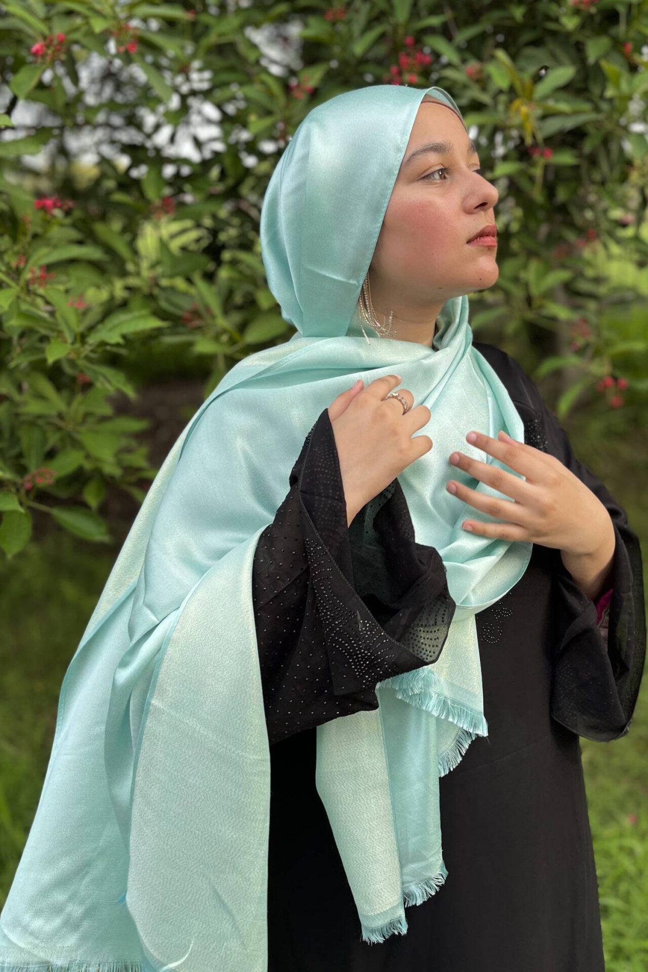 Mint Glitter Cotton Hijab That Adorbs Hijab
