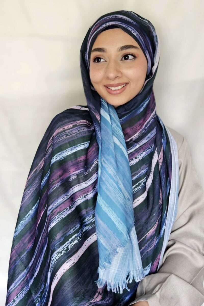 azure printed hijab