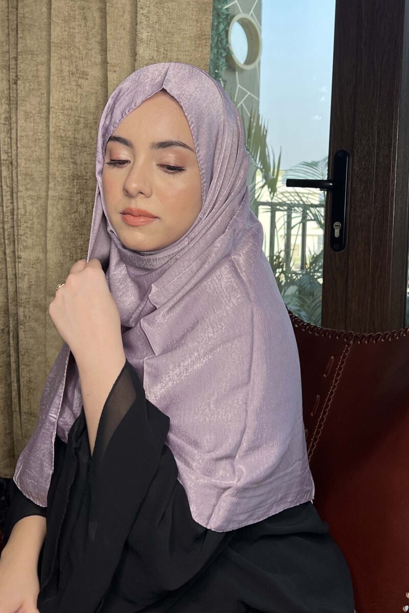 Lavender Velvet Satin Hijab