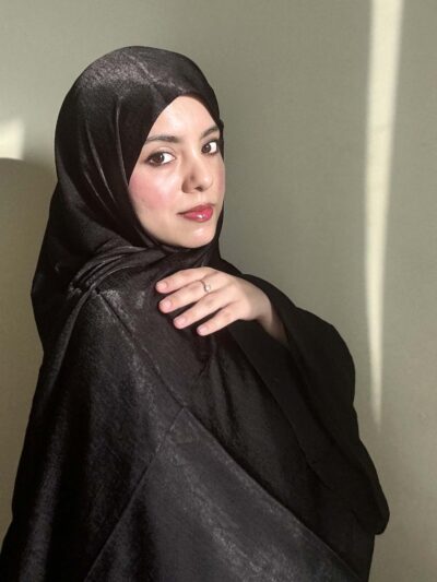 black velvet satin hijab