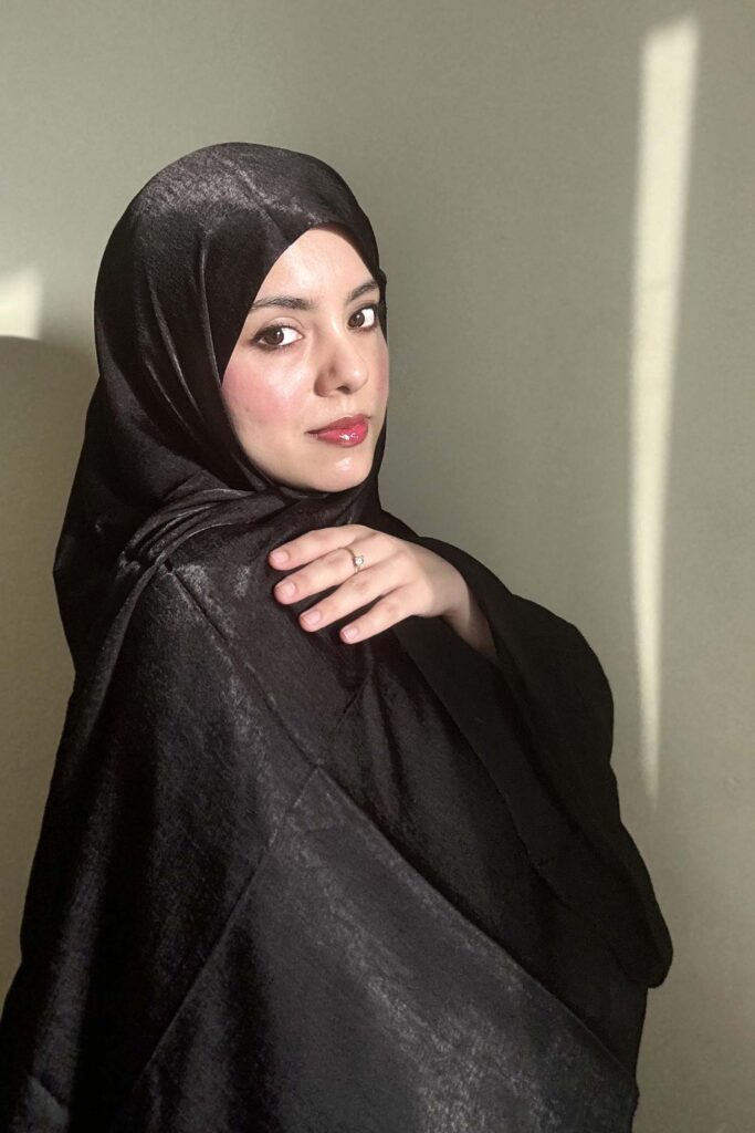 black velvet satin hijab