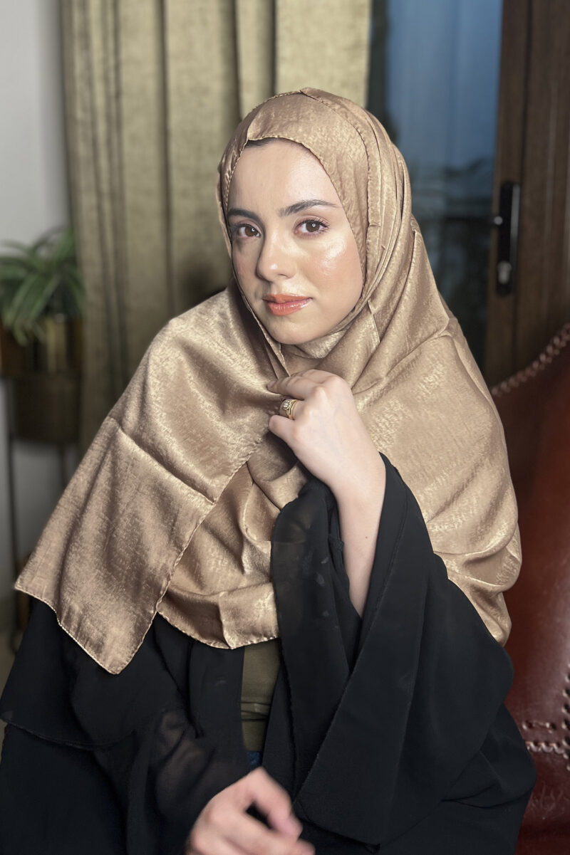 Bronze Velvet Satin Hijab