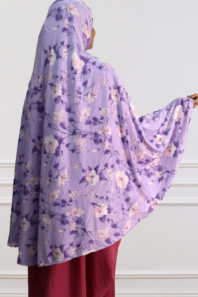 Purple Floral Prayer Scarf / Makhna