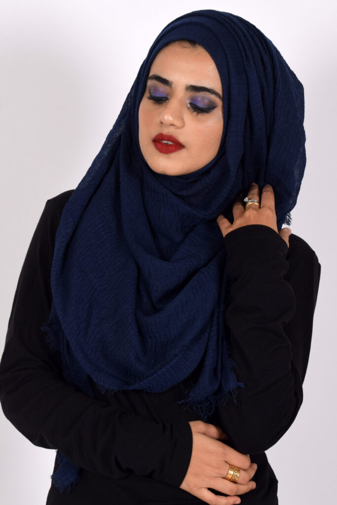 Navy Premium Cotton Hijab