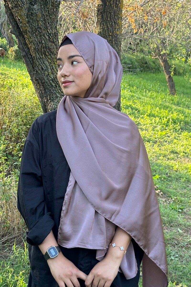 Taupe Bubble Satin Hijab