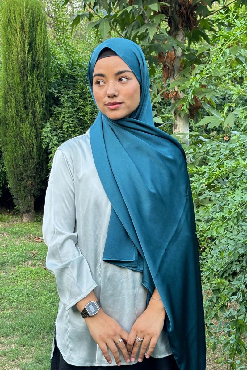 Teal Bubble Satin Hijab