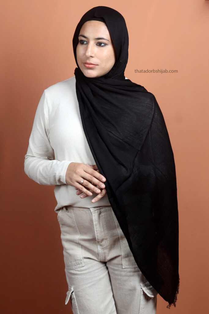 Black Turkish Cotton Hijab