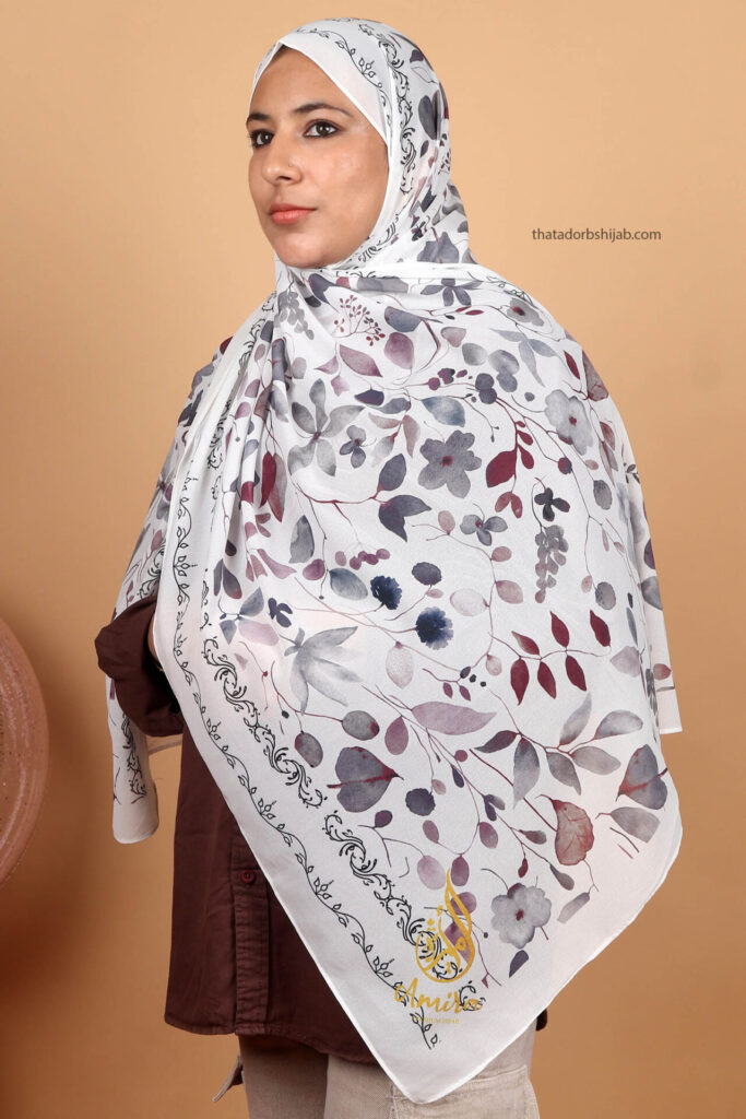 Midnight Flora Printed Chiffon Hijab