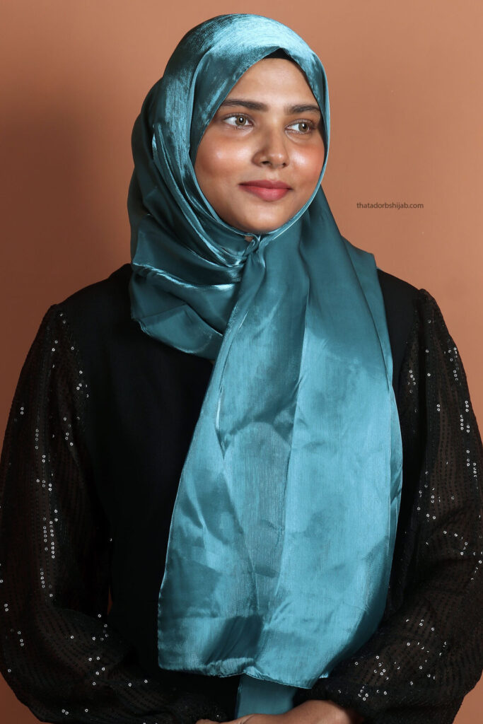 Teal Organza Hijab