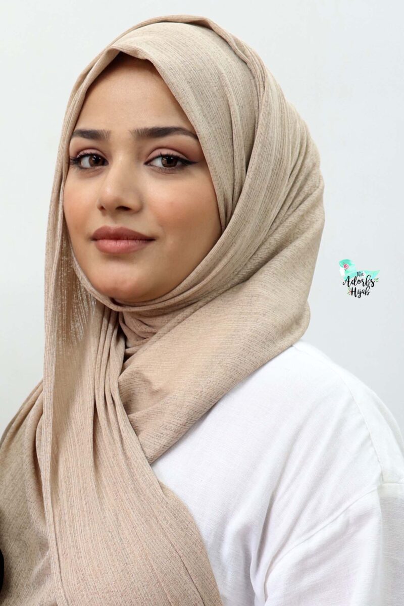 Beige Textured Jersey Hijab