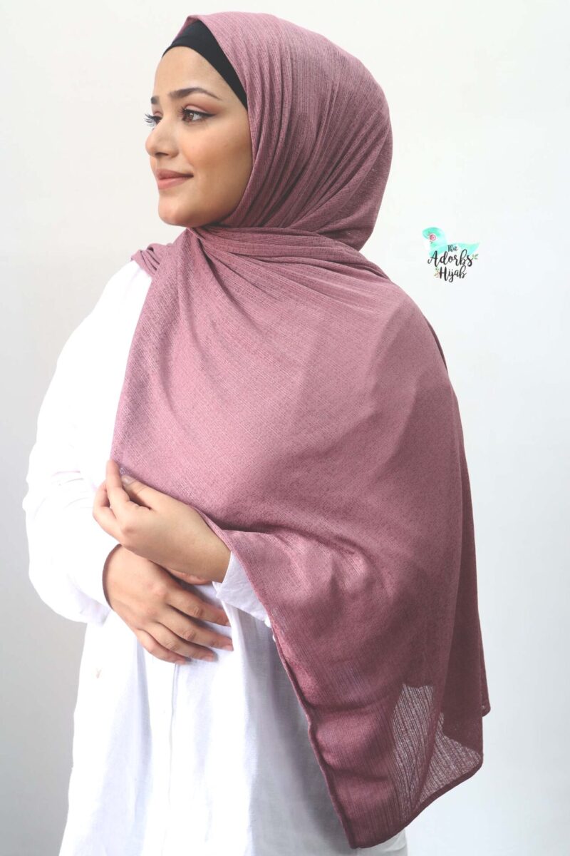 Mauve Textured Jersey Hijab