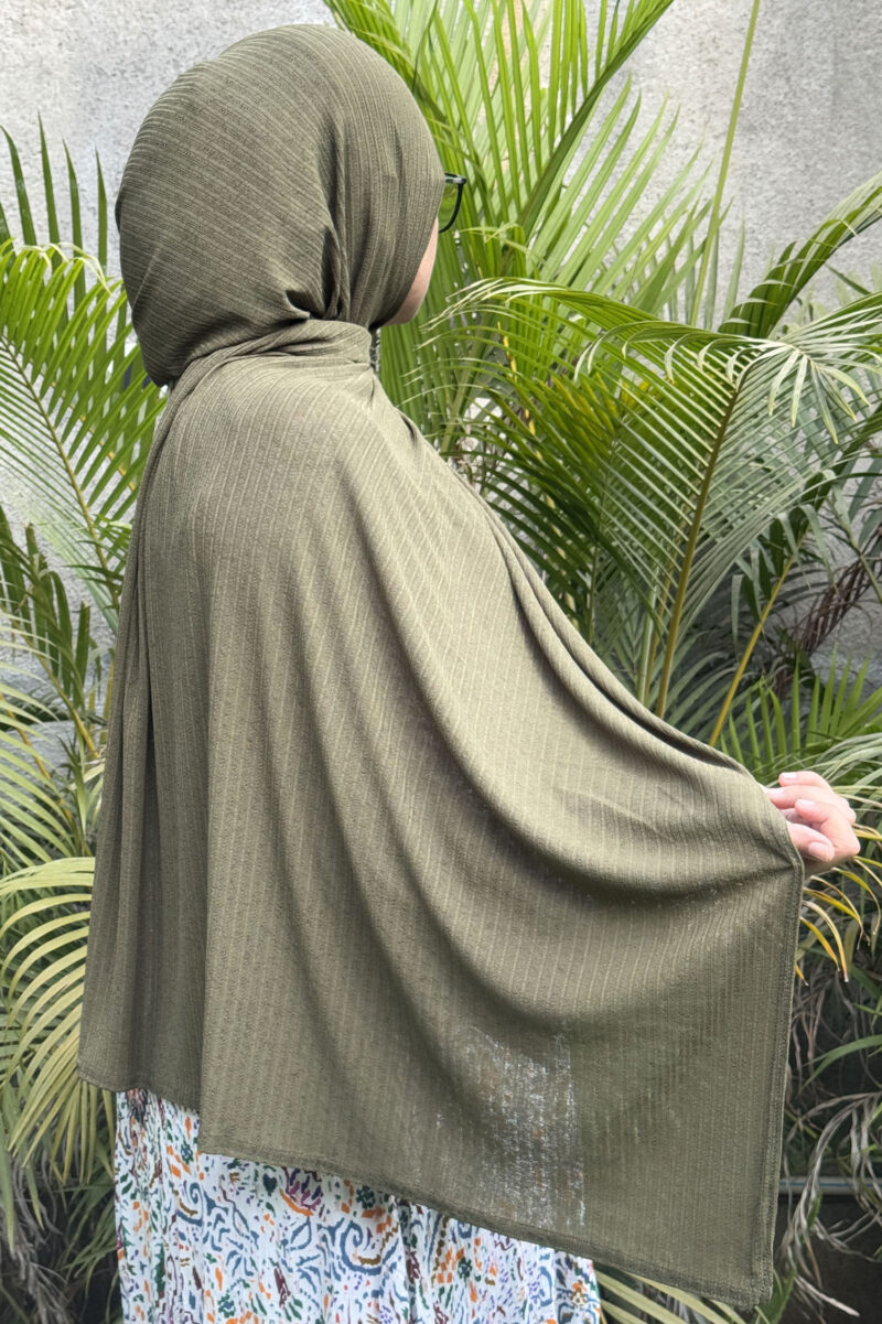 Olive Textured Jersey Hijab