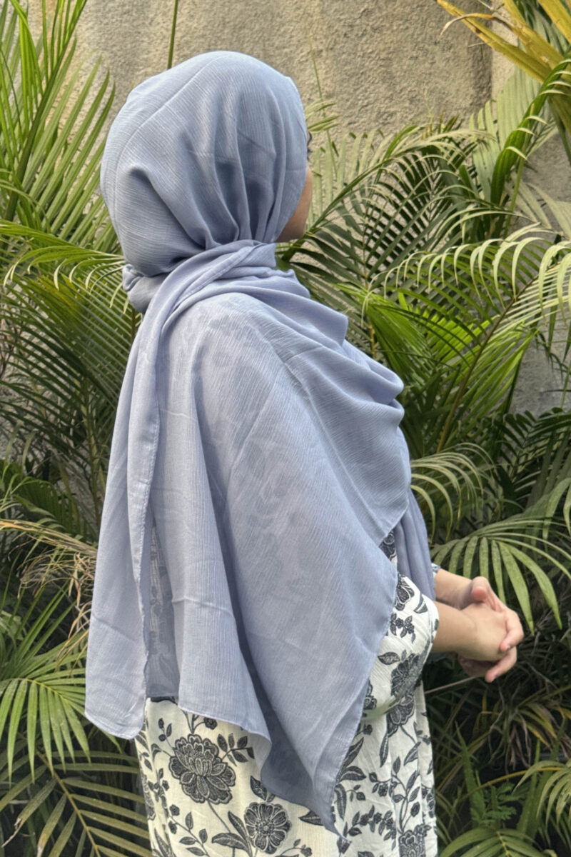 Powder Blue Textured Cotton Hijab