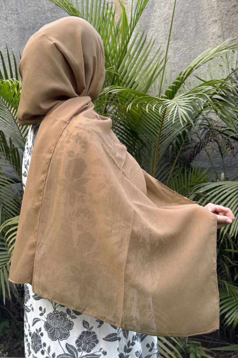 Beige Textured Cotton Hijab