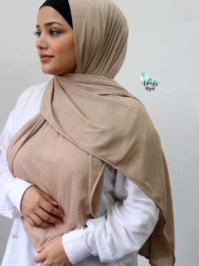 Beige Textured Jersey Hijab