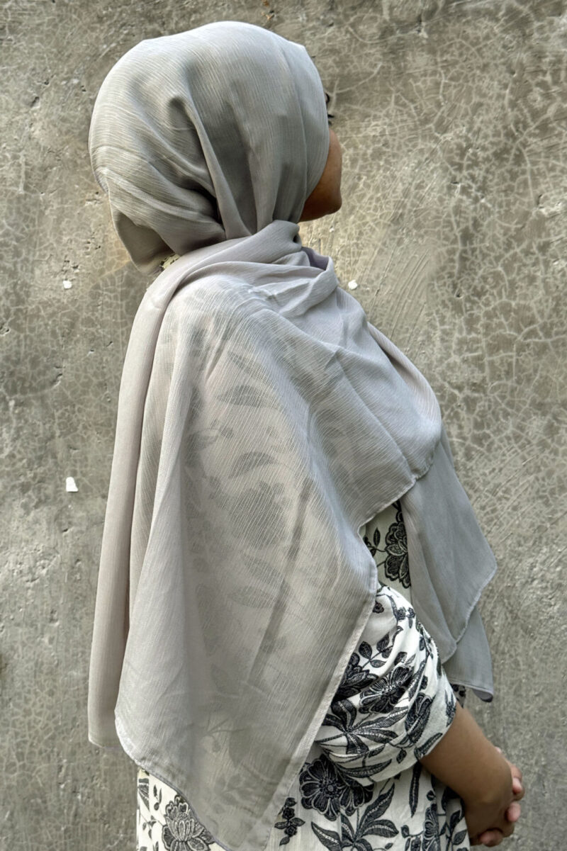 Taupe Grey Textured Cotton Hijab