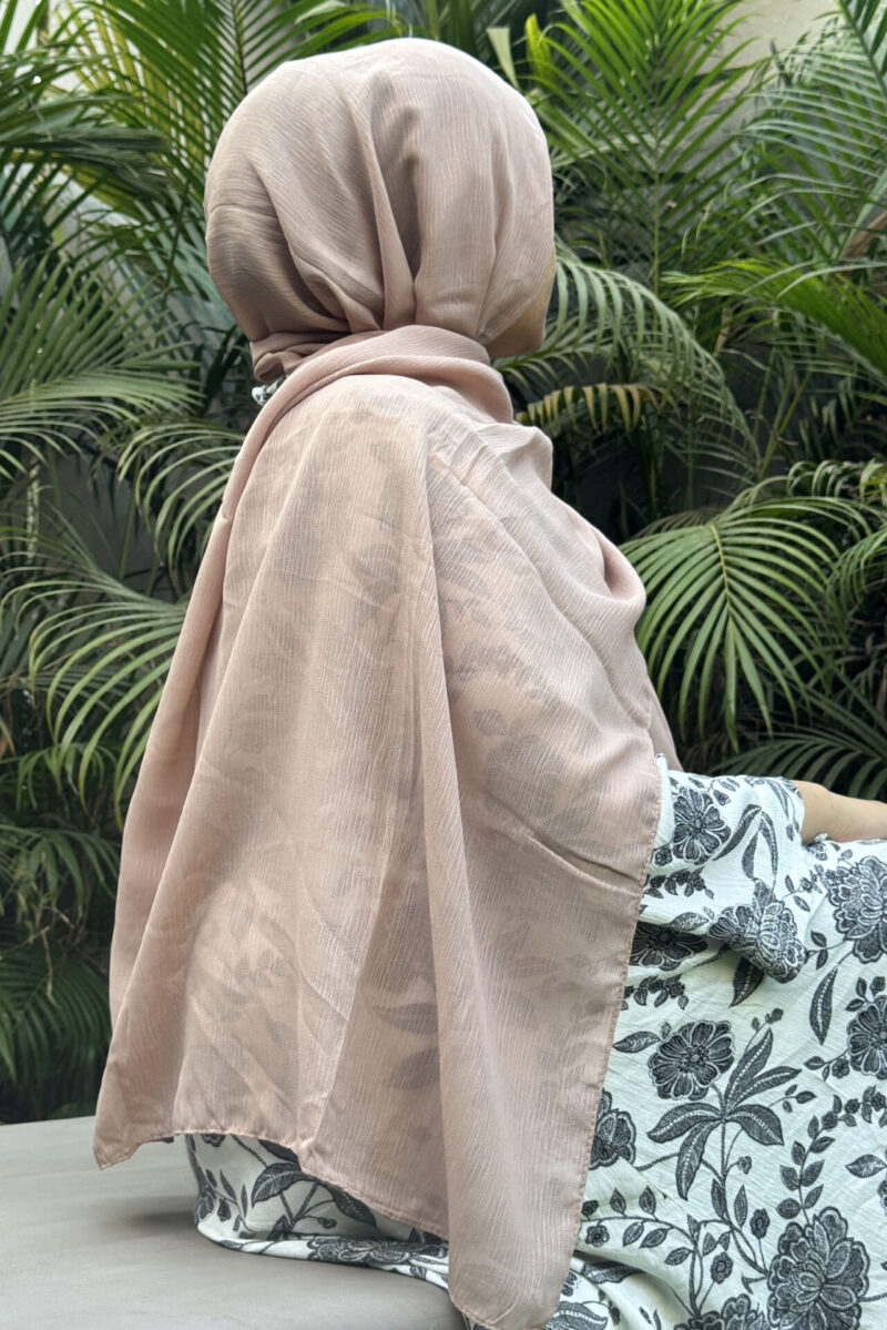 Taupe Textured Cotton Hijab