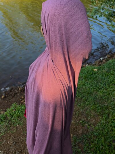 Mauve Textured Jersey Hijab