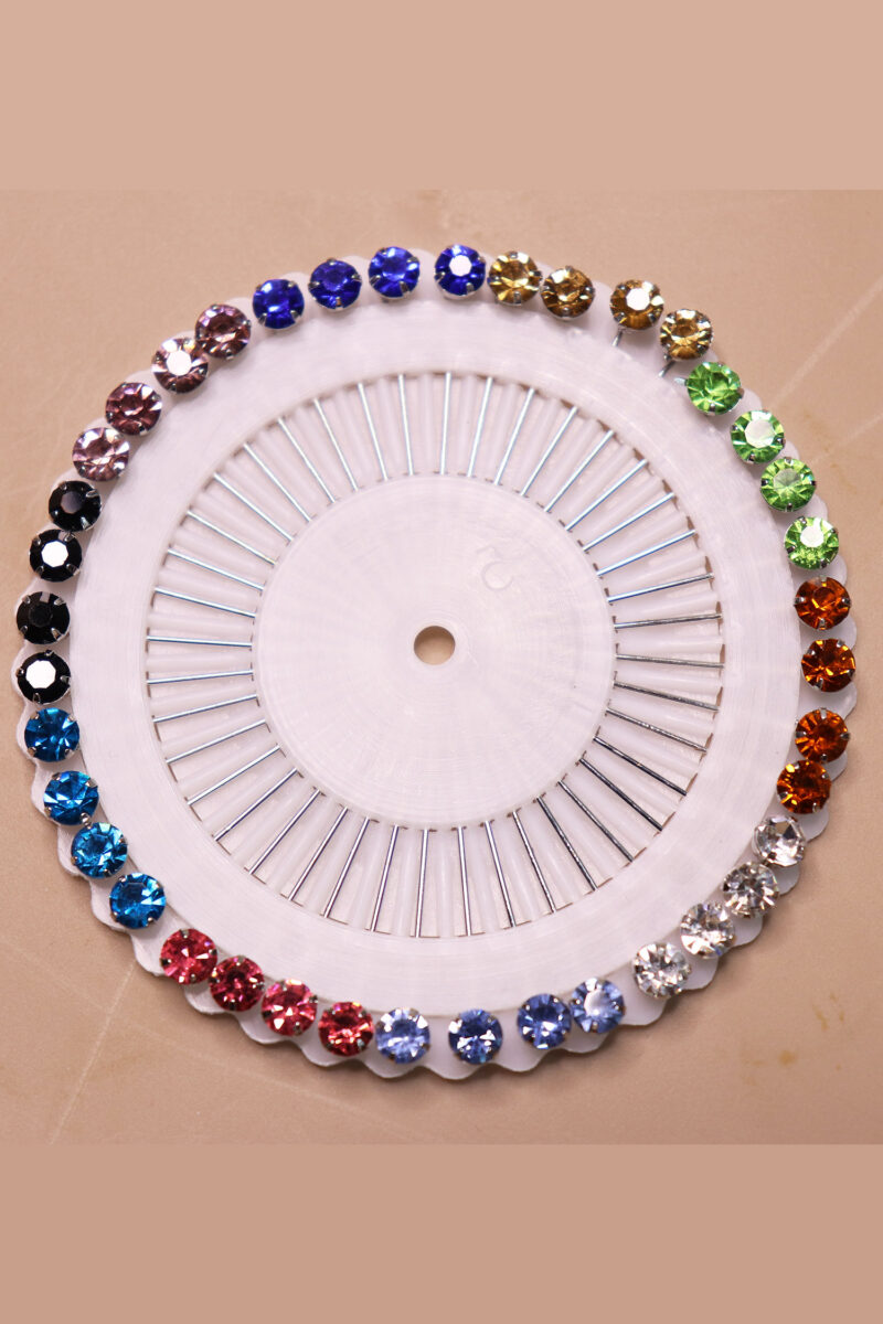 Crystal Multicolour Pins - Set of 40