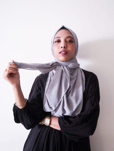 Grey Textured Jersey Hijab