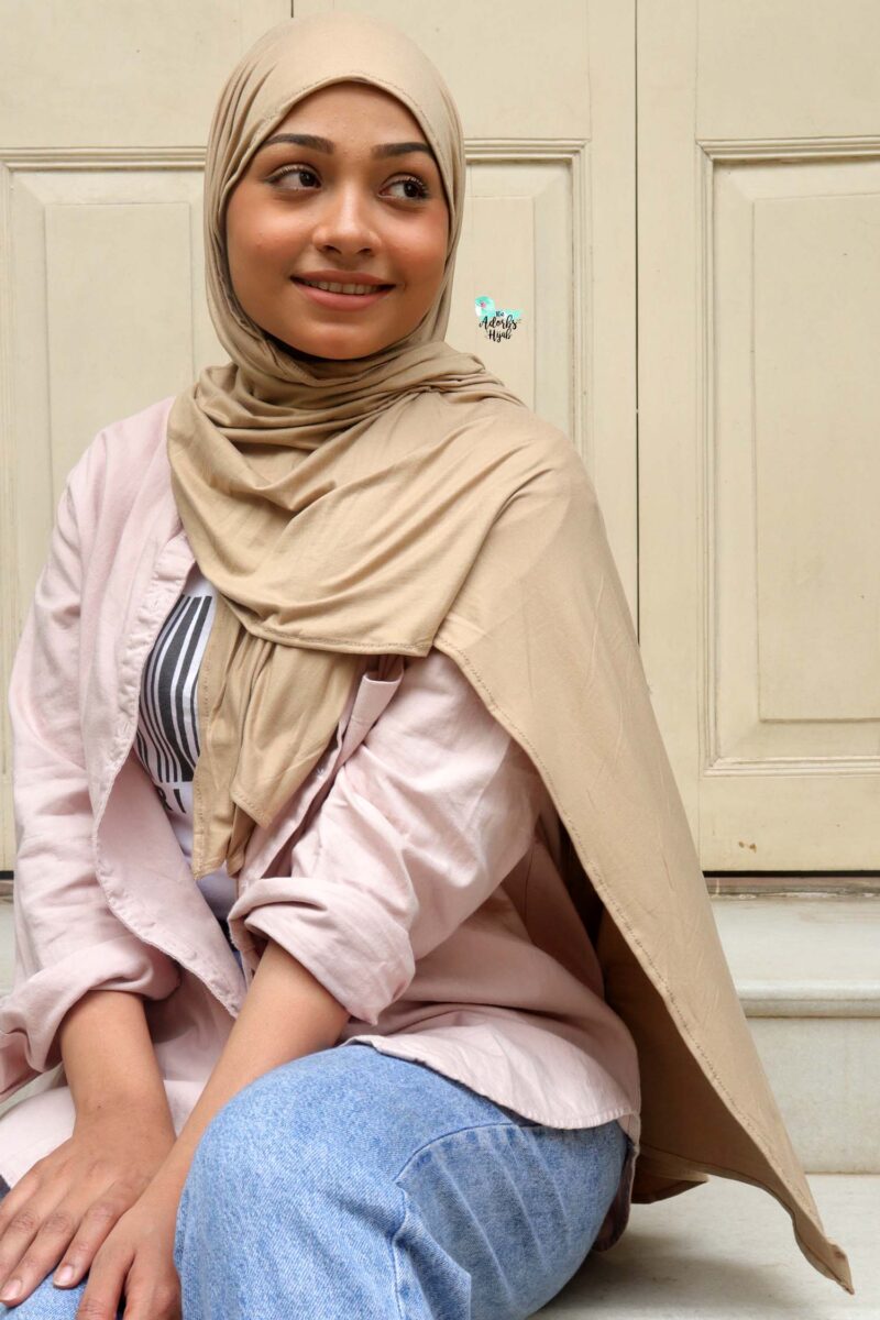 Tan Premium Jersey Hijab