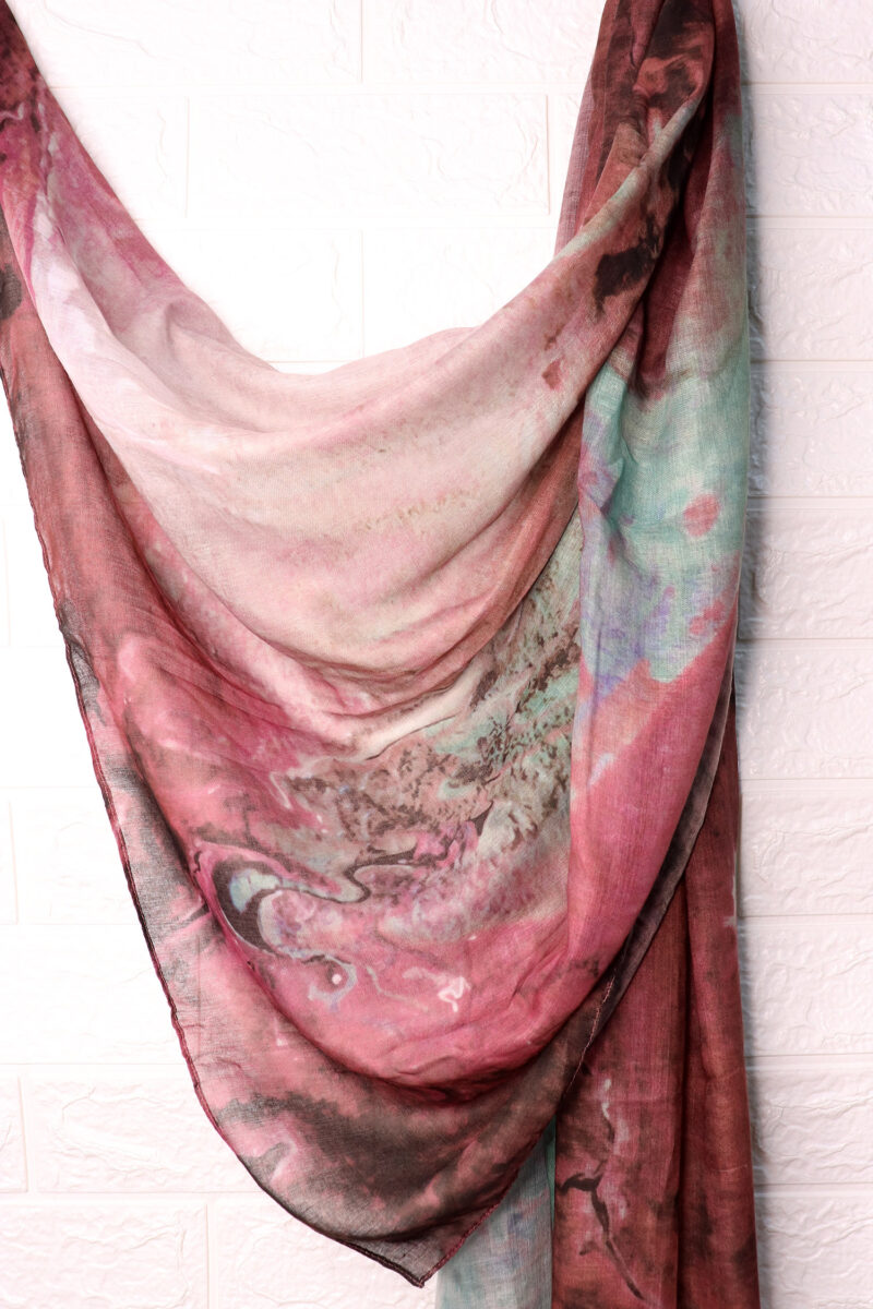 Coral Breeze Printed Modal Hijab - Image 3