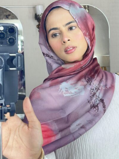 Berry Splash Printed Modal Hijab