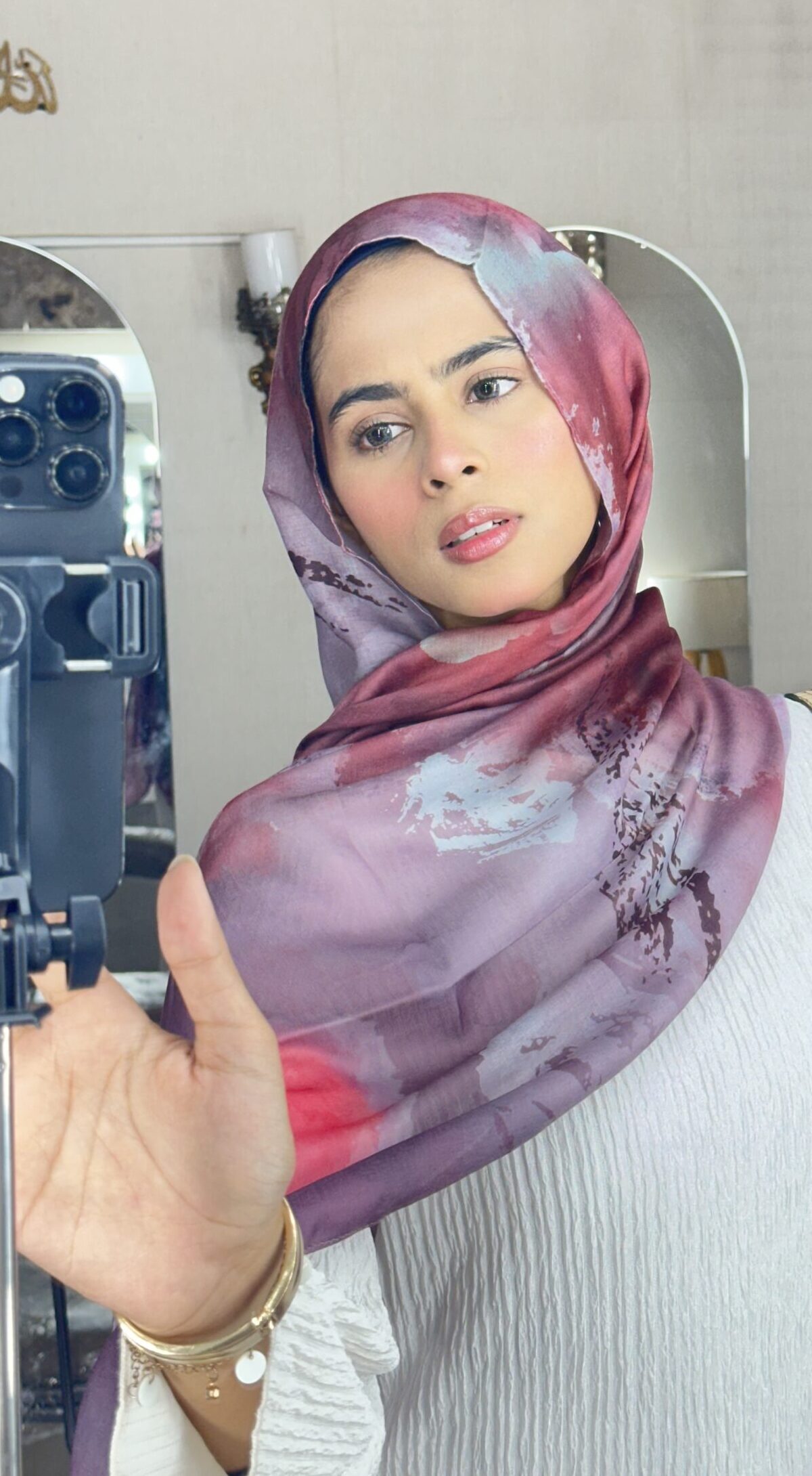 Berry Splash Printed Modal Hijab