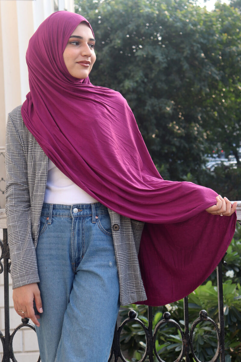 Magenta Purple Instant Jersey Hijab