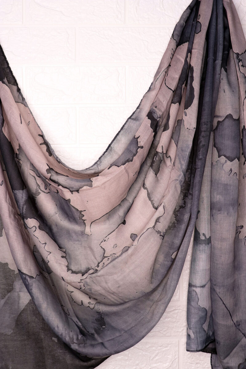 Mauve Shadow Printed Modal Hijab - Image 2