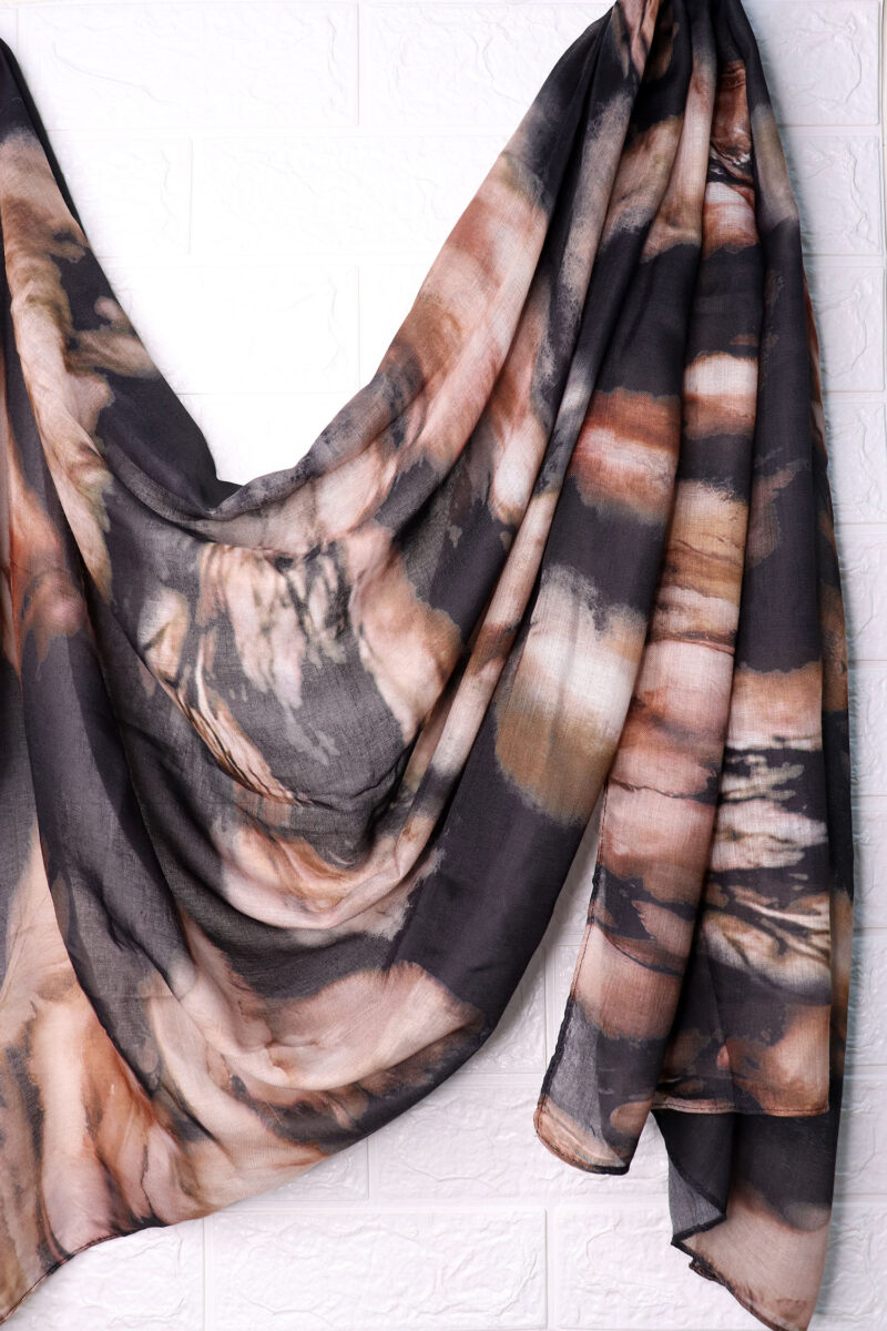 Mocha Mist Printed Modal Hijab - Image 2