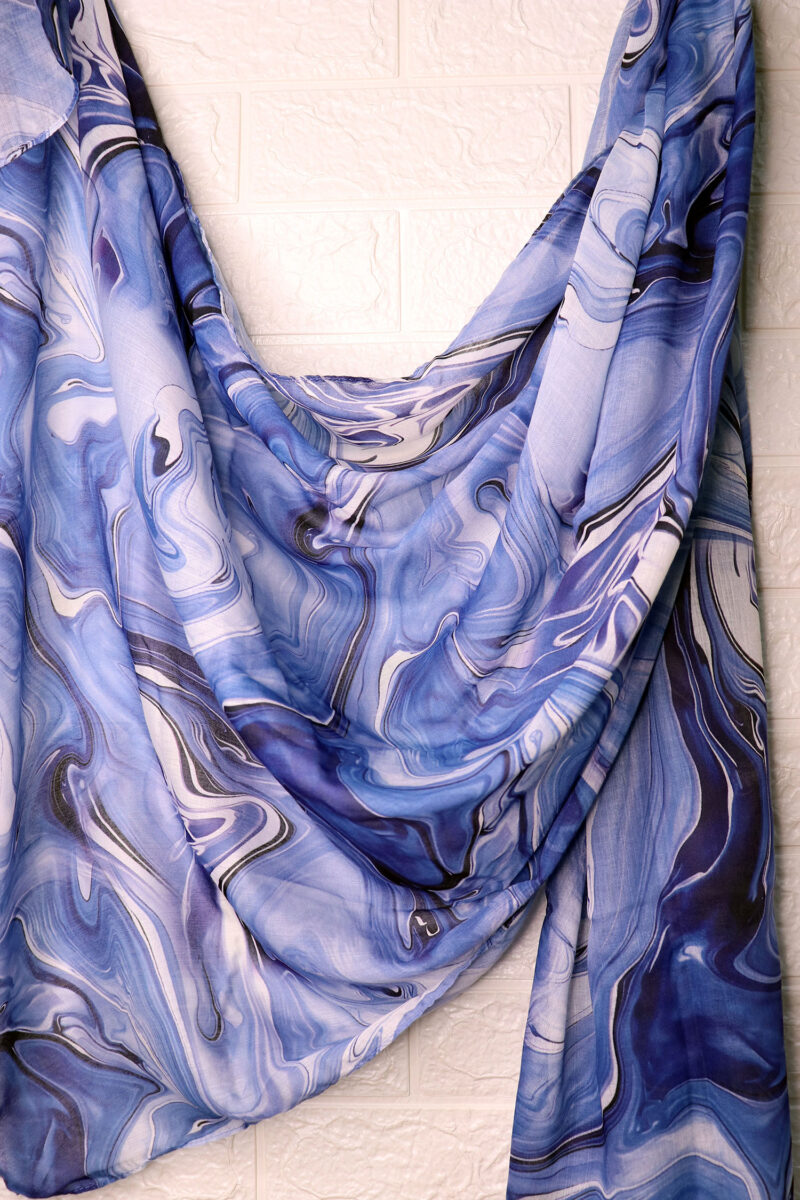 Ocean Swirl Printed Modal Hijab - Image 2