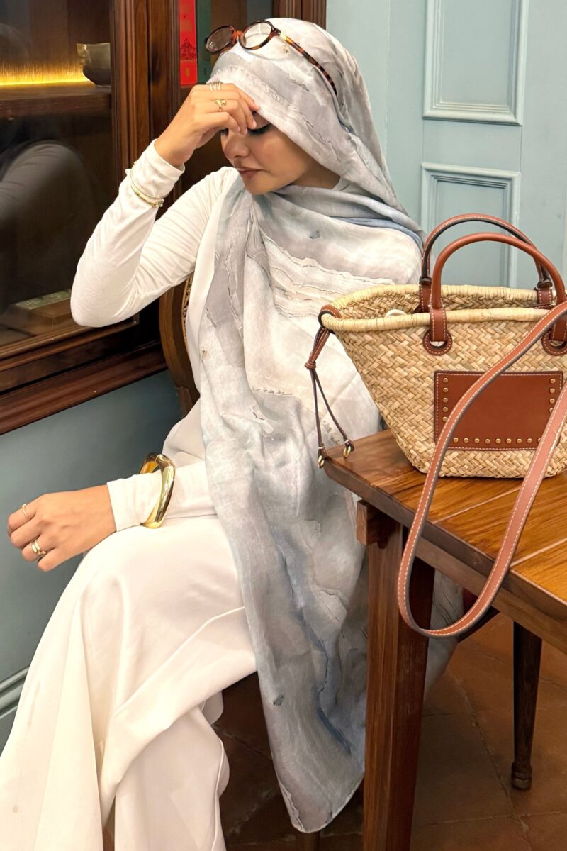 Sandstone Glow Printed Modal Hijab - Image 2