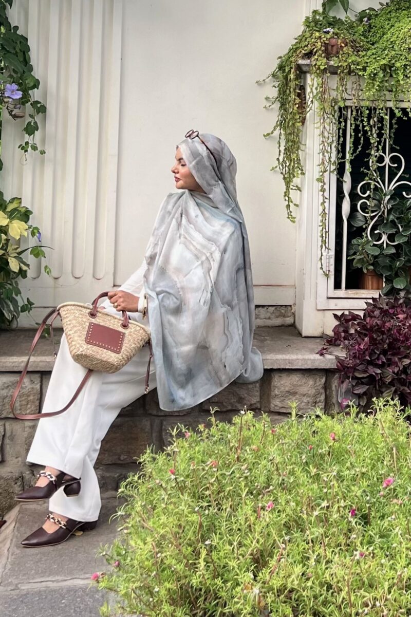 Sandstone Glow Printed Modal Hijab - Image 3