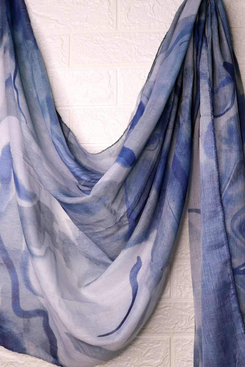 Sky Ripple Printed Modal Hijab - Image 2
