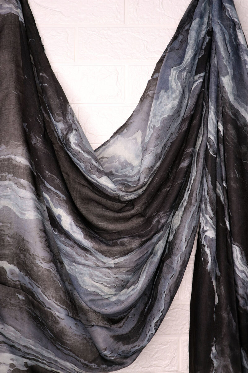 Stormy Slate Printed Modal Hijab - Image 2