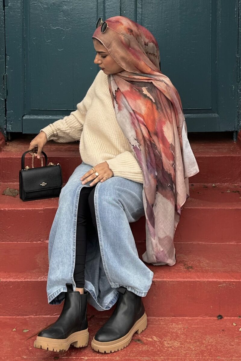 Sunset Blaze Printed Modal Hijab