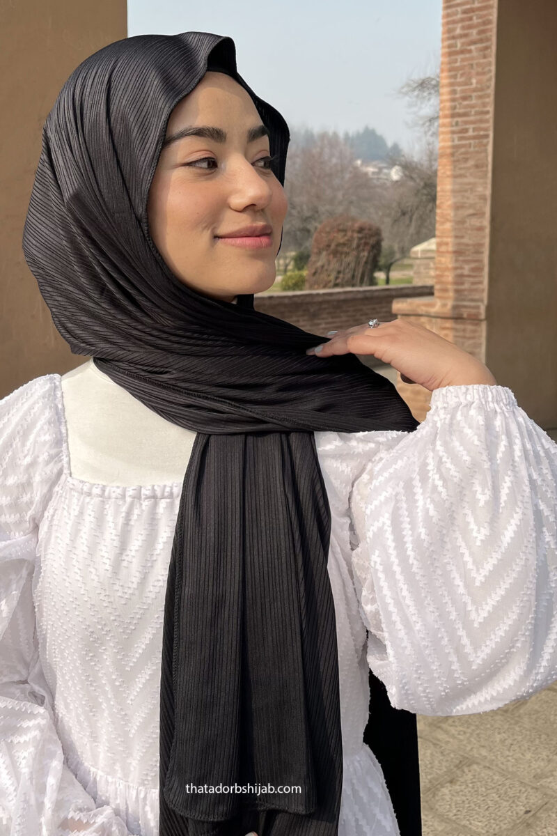 Black Turkish Ribbed Jersey Hijab