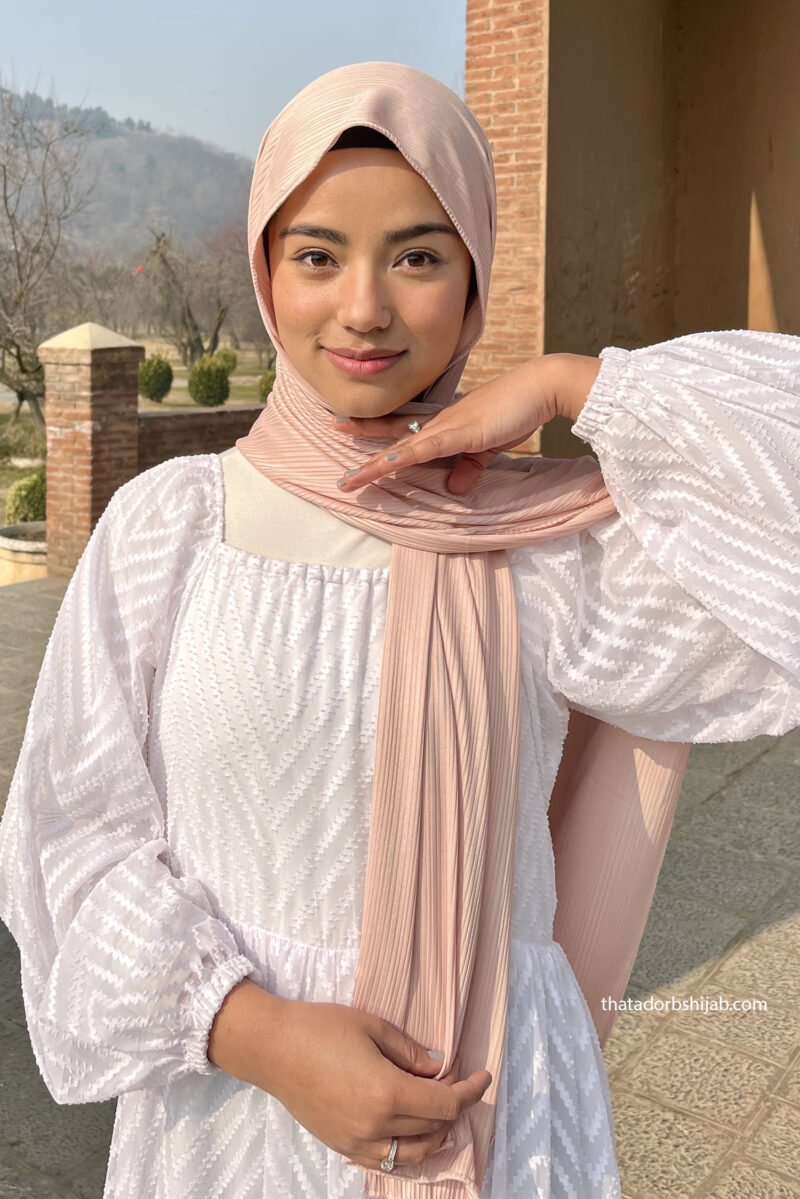 Blush Turkish Ribbed Jersey Hijab - Image 2