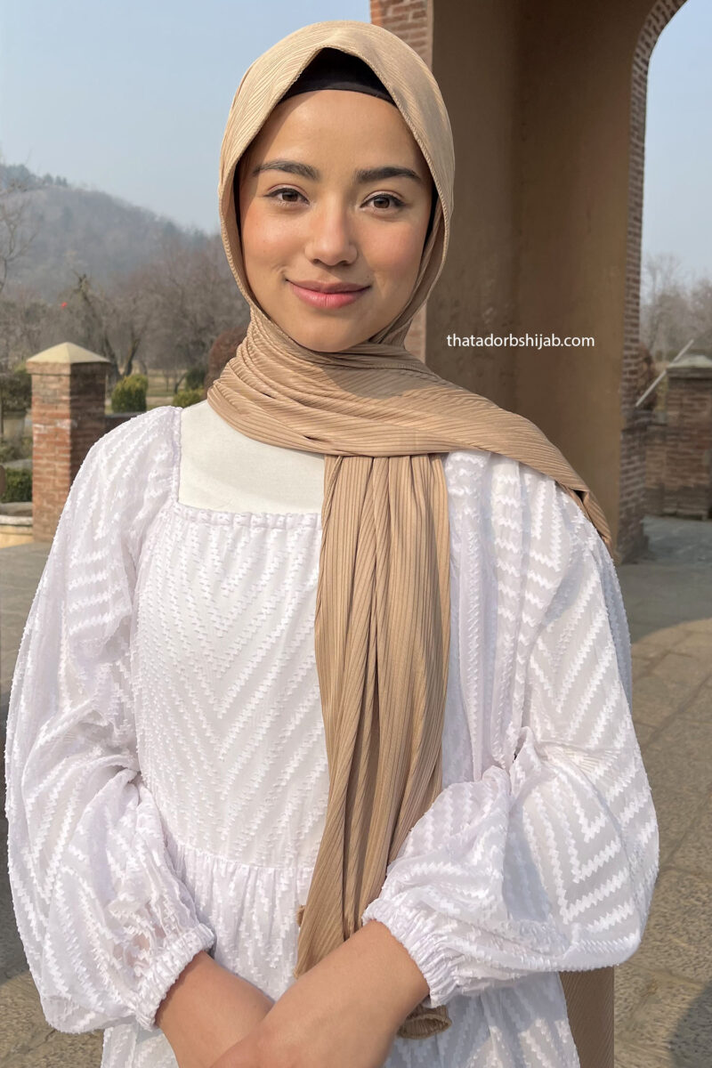 Sand Turkish Ribbed Jersey Hijab