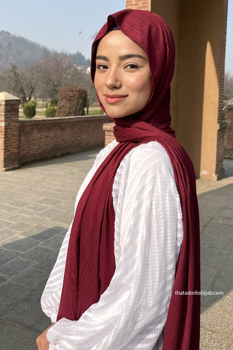 Plum Turkish Ribbed Jersey Hijab