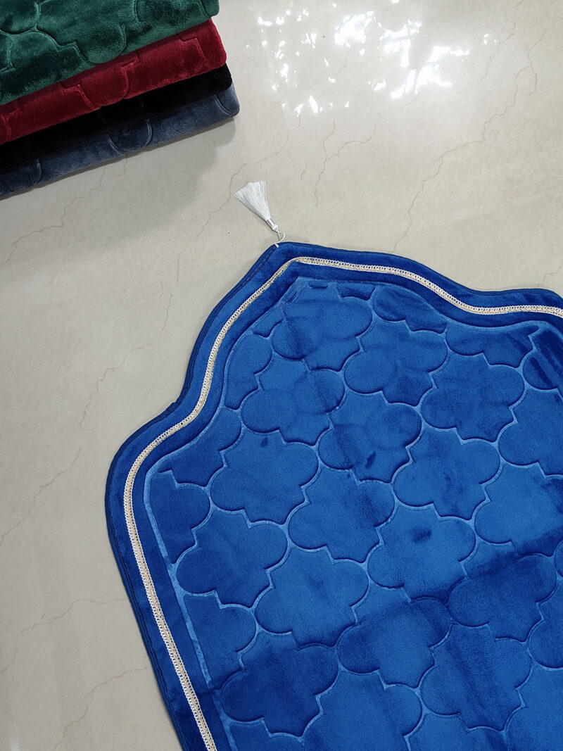 Royal Blue Velvet Prayer Mat - Image 2