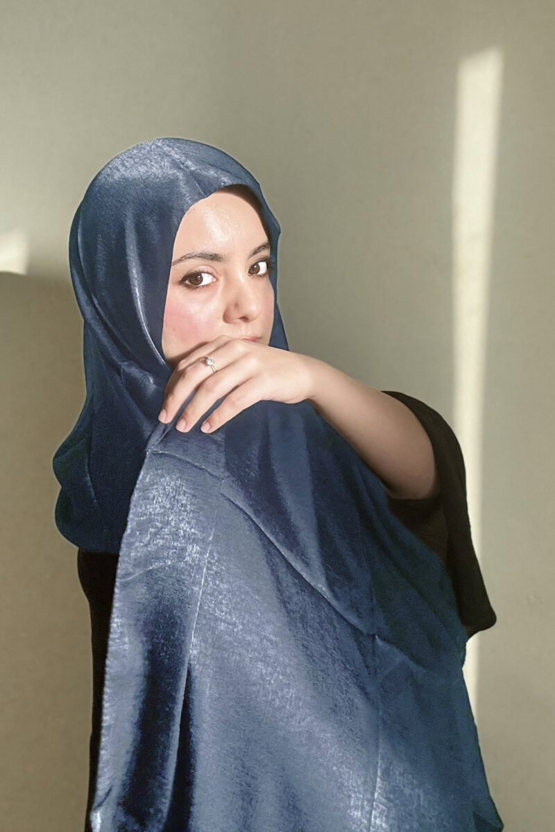 Denim Velvet Satin Hijab