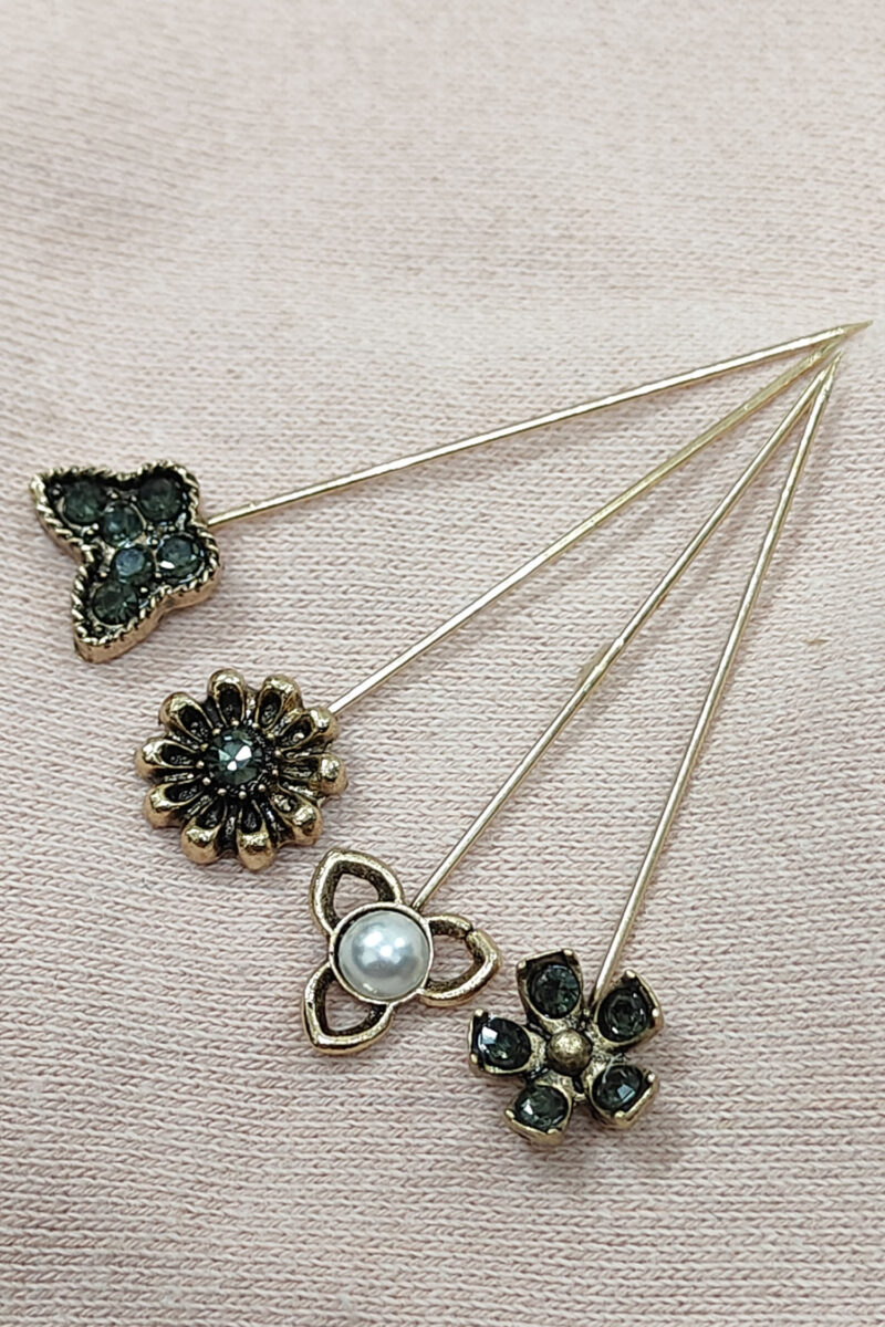 Bronze Hijab Pins – Set of 4 (Dainty)