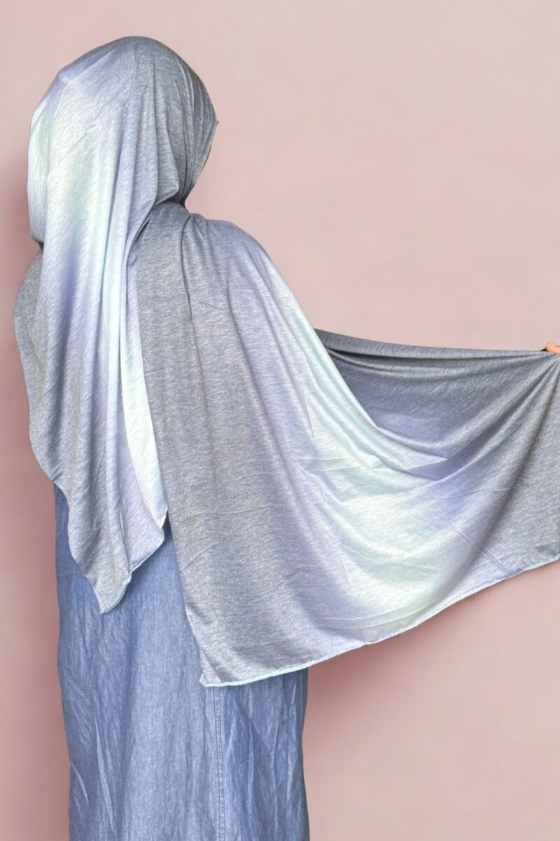 Blue Ombre Jersey Hijab - Image 2